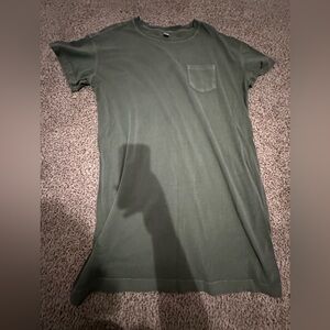 Old Navy Olive Green Crewneck T-Shirt Dress